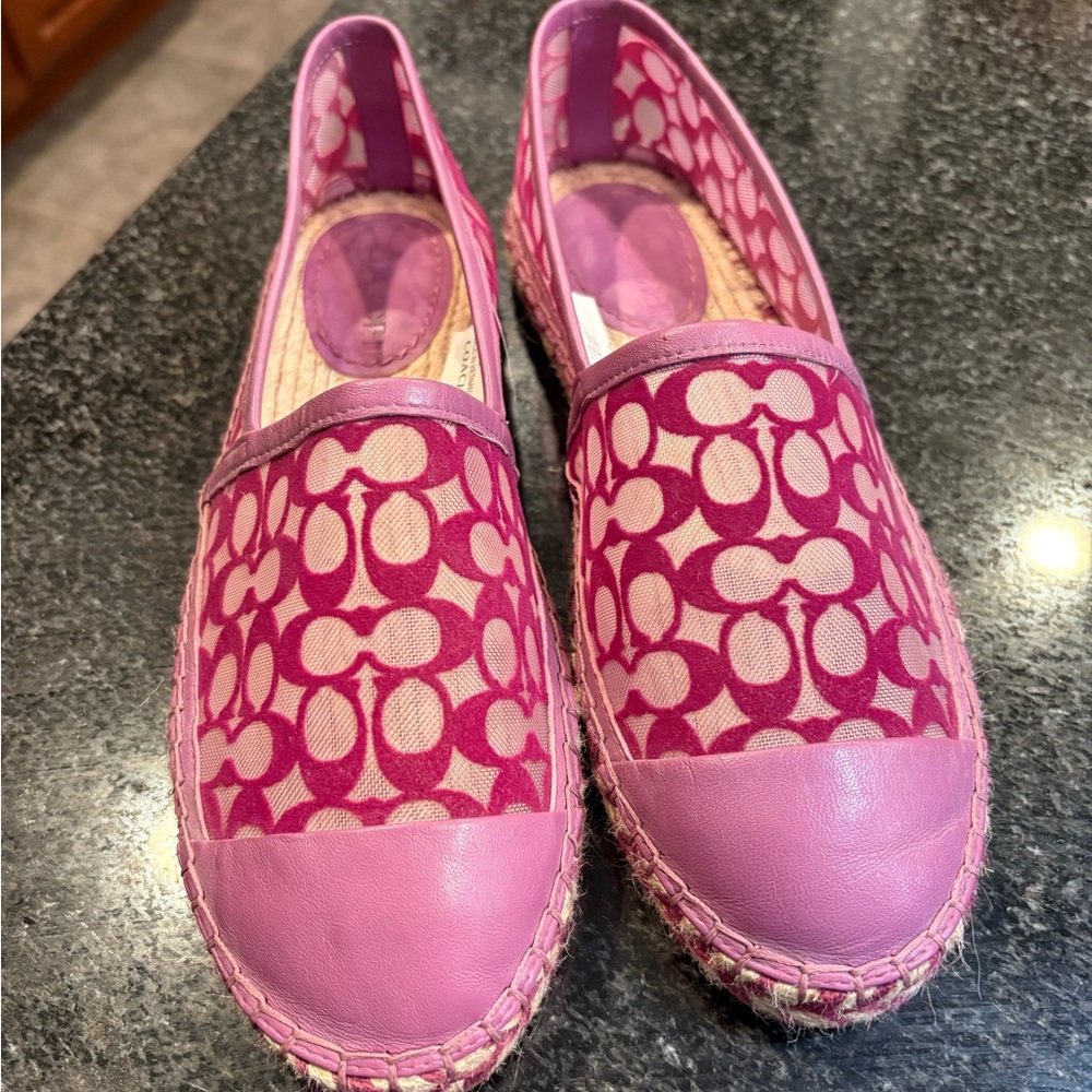 Coach Pink Espadrille Slip-Ons